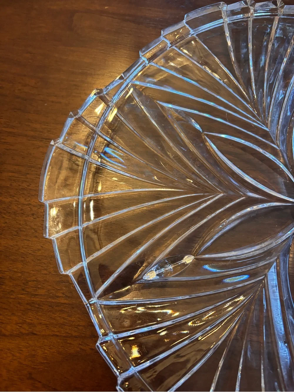 Vintage Noritake Cut Glass Floral Serving Platter